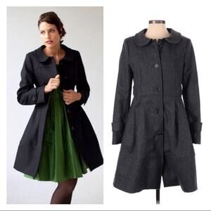 Maria Westerlind limited edition Lovis grey long wool blend peacoat,36 or small